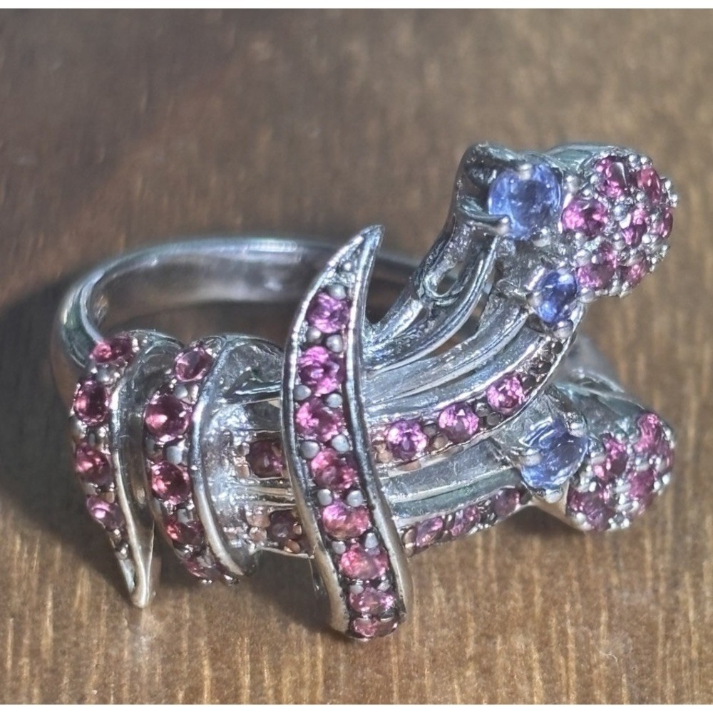 925 Sterling Silver Gemstone Ring Size 9
